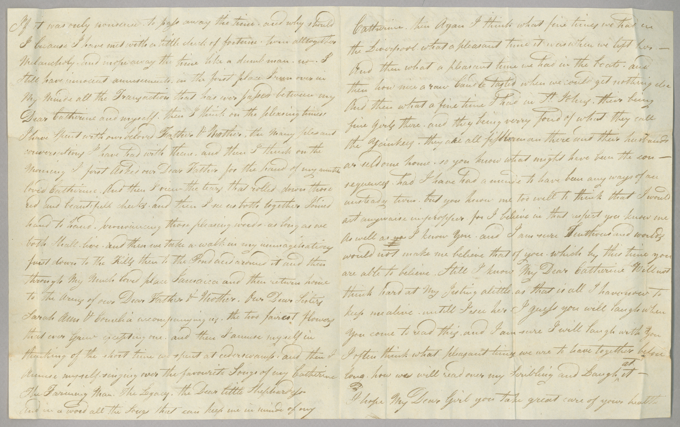 Letter, Hewlett T[ownsend] Coles, at sea, to Catherine V[an Suydam] Coles, n.p., Pages 2-3