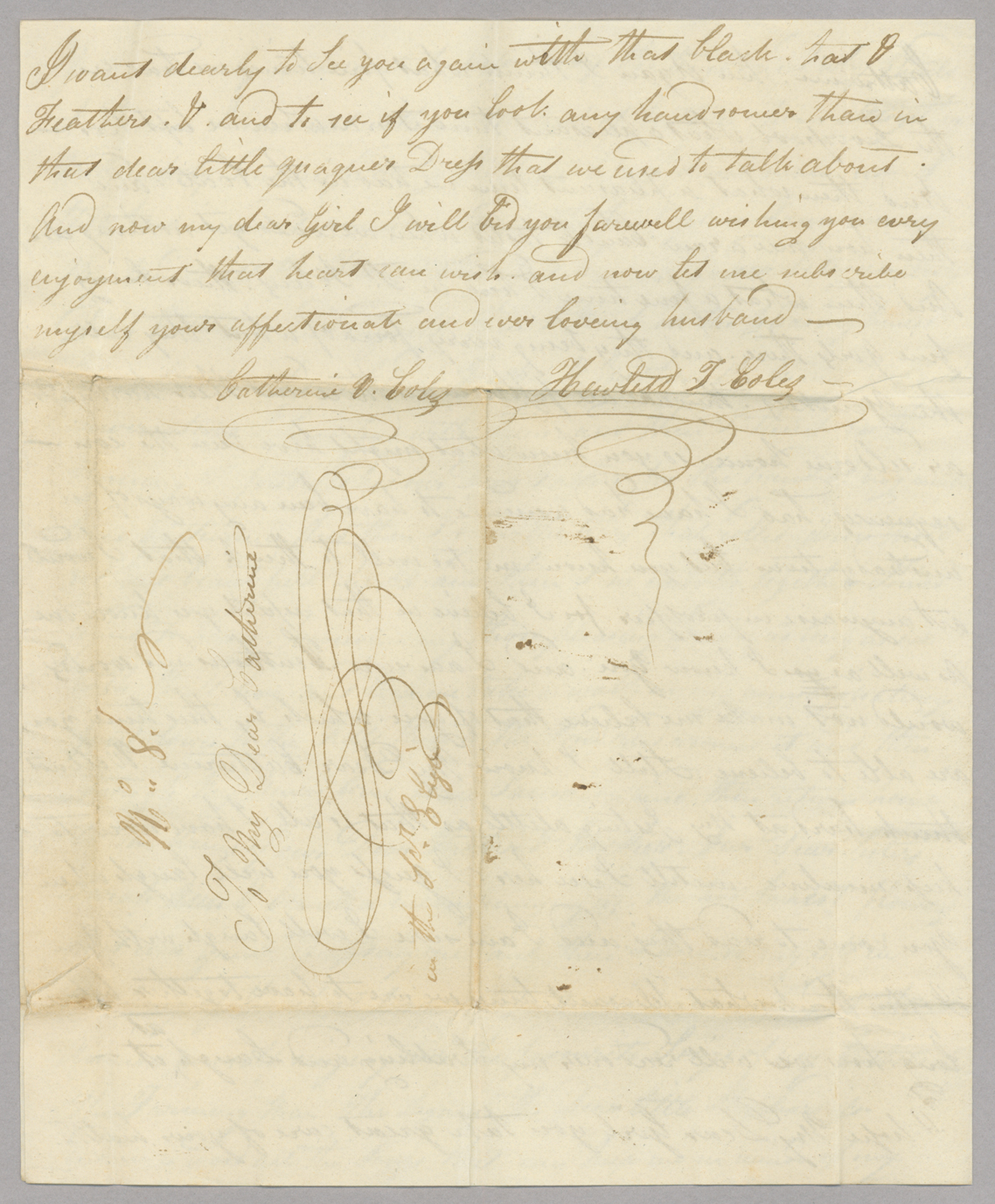 Letter, Hewlett T[ownsend] Coles, at sea, to Catherine V[an Suydam] Coles, n.p., Page 4