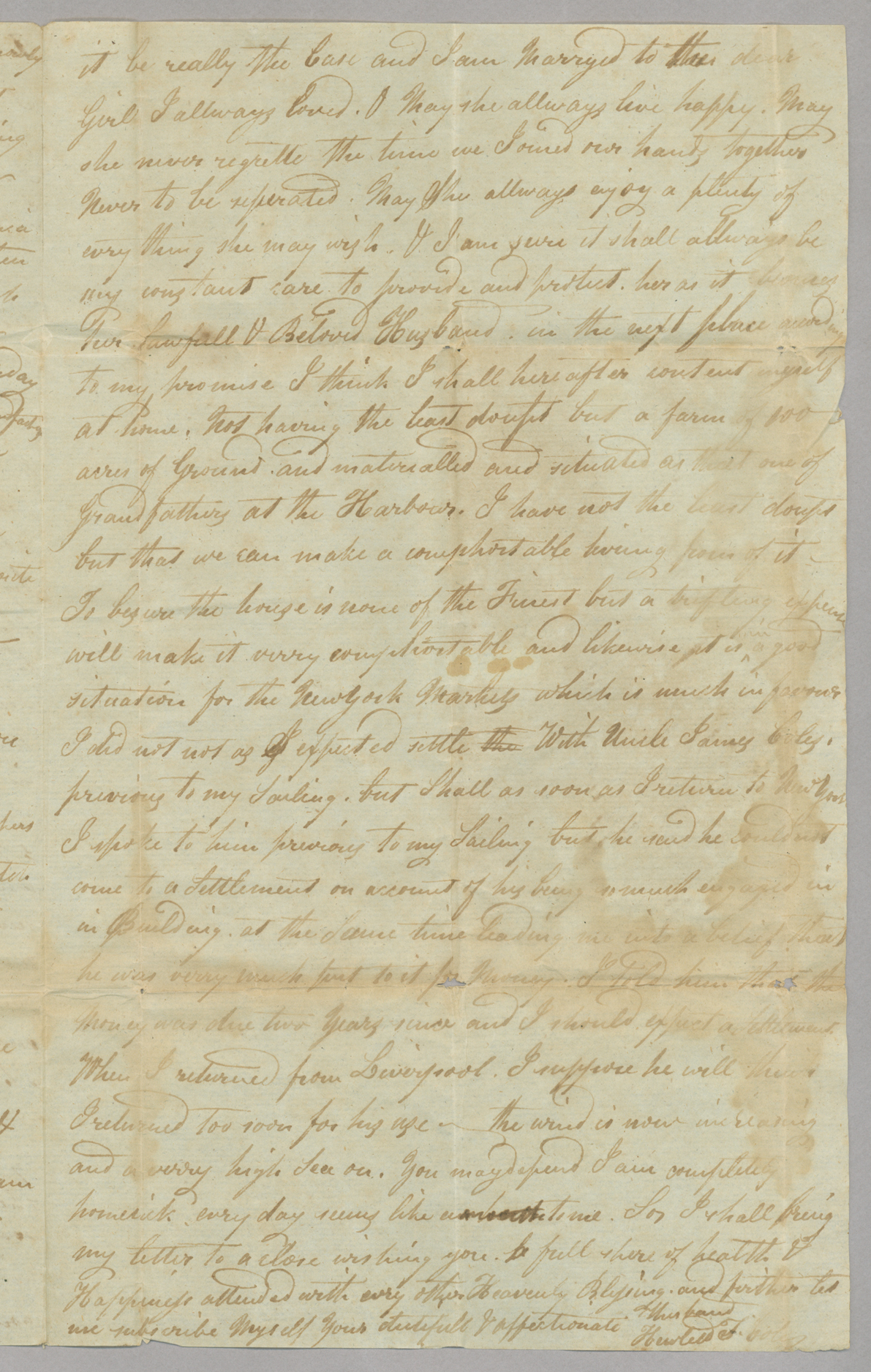 Letter, Hewlett T[ownsend] Coles, n.p., to Catherine V[an Suydam] Coles, n.p., Page 3