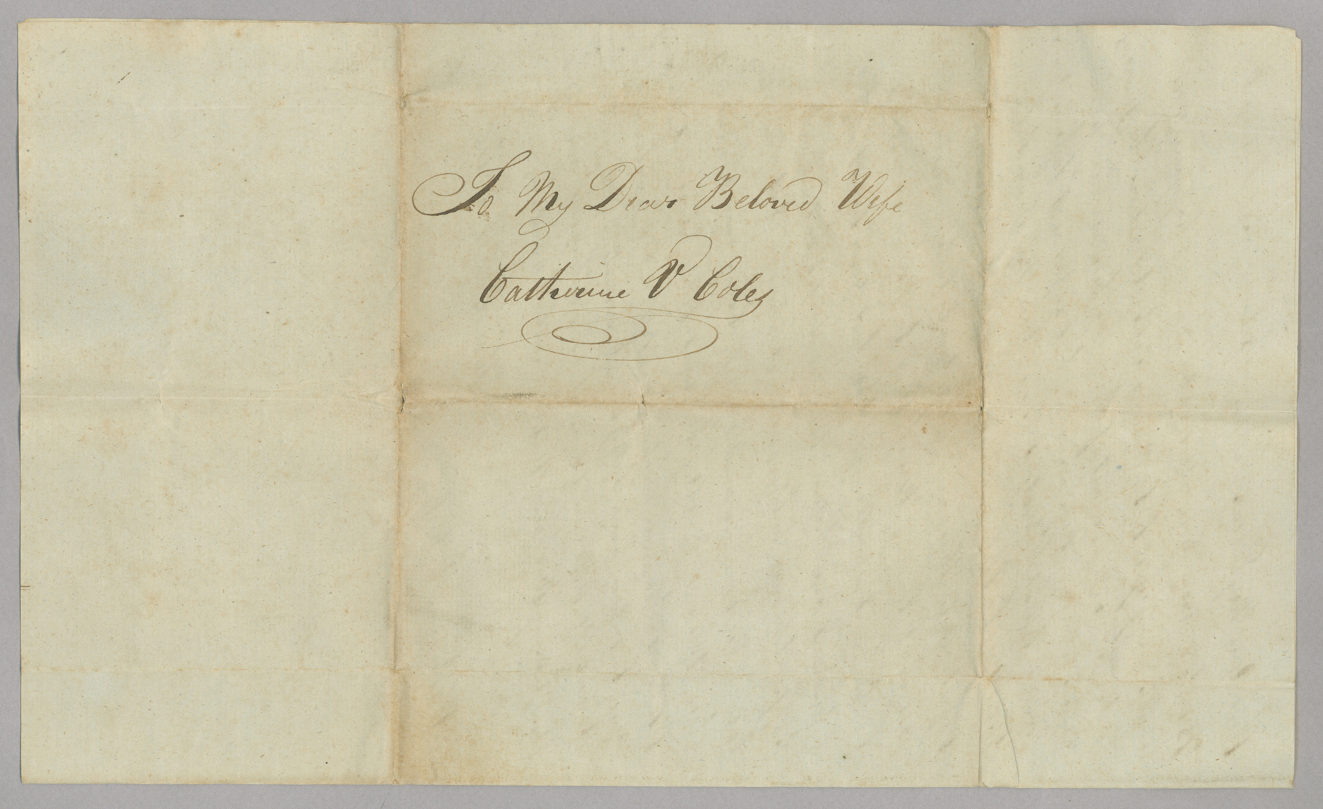 Letter, Hewlett T[ownsend] Coles, n.p., to Catherine V[an Suydam] Coles, n.p., Address Leaf