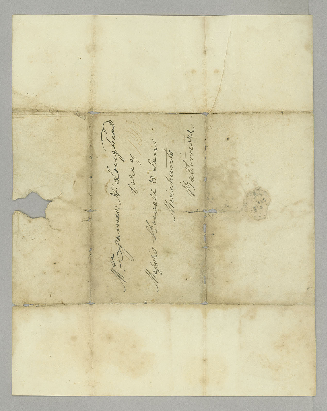 Letter, Rob[er]t [L.] and Martha Loughead, Philadelphia, Pennsylvania, to James A. Loughead, Baltimore, Maryland, Address Leaf