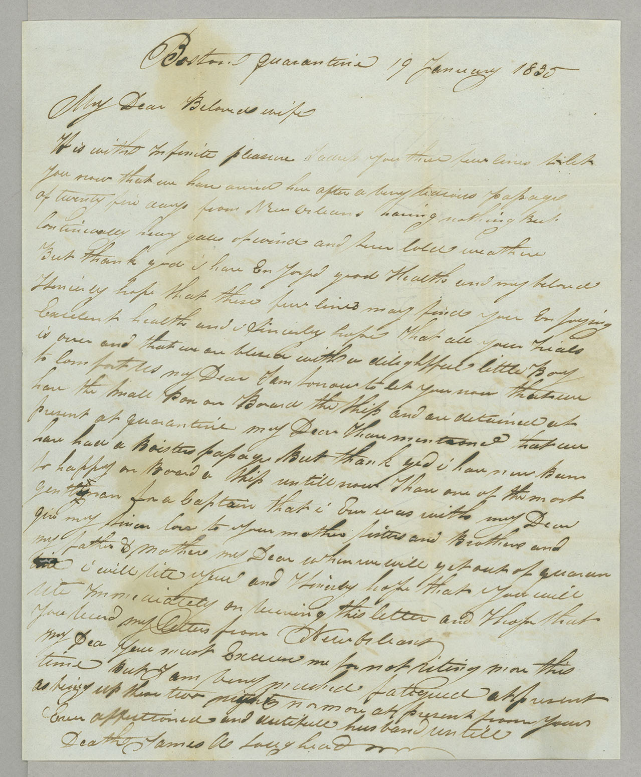Letter, James A. Loughead, Boston, Massachusetts, to Elizabeth Jones Loughead, Philadelphia, Pennsylvania, Page 1