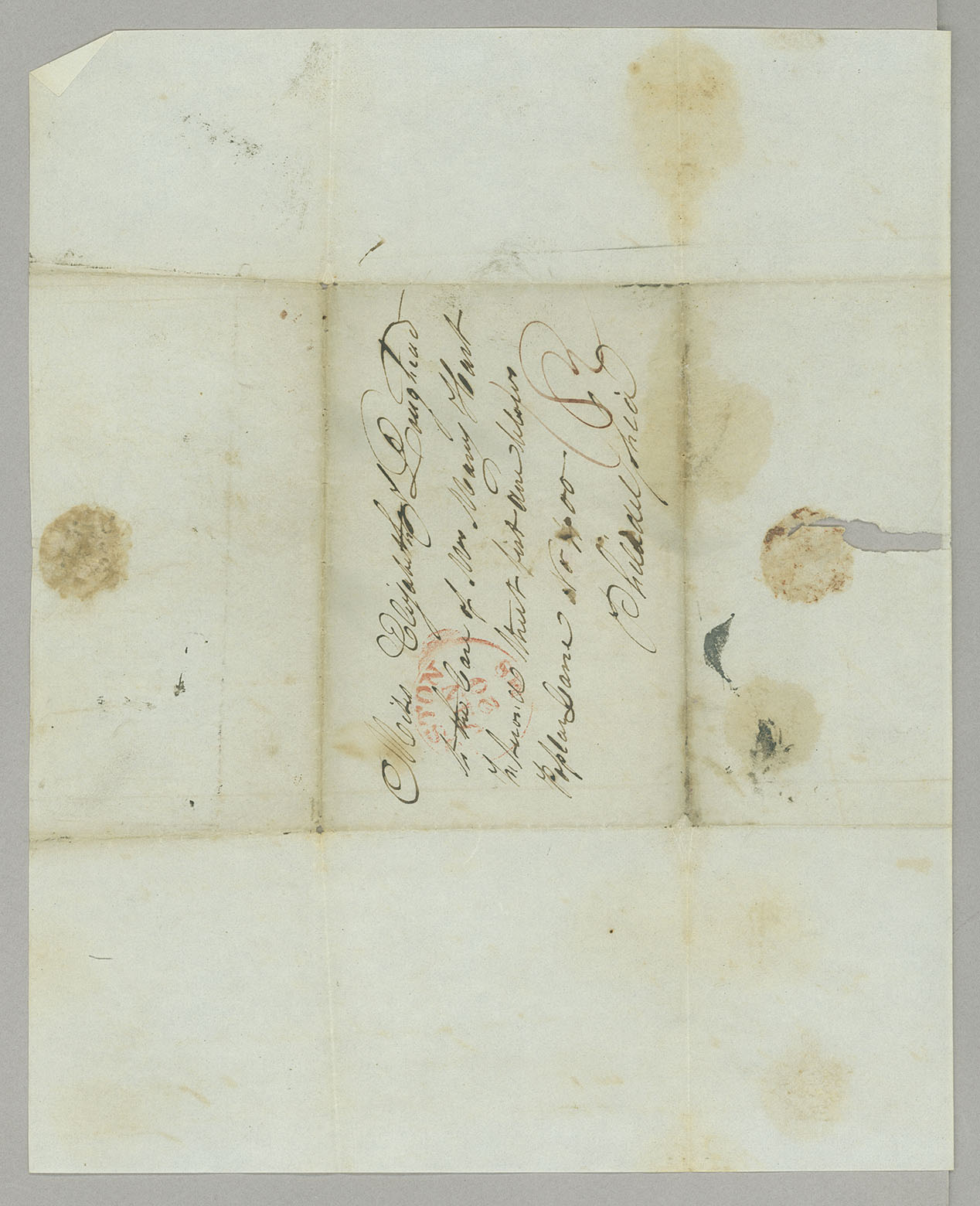 Letter, James A. Loughead, Boston, Massachusetts, to Elizabeth Jones Loughead, Philadelphia, Pennsylvania, Address Leaf