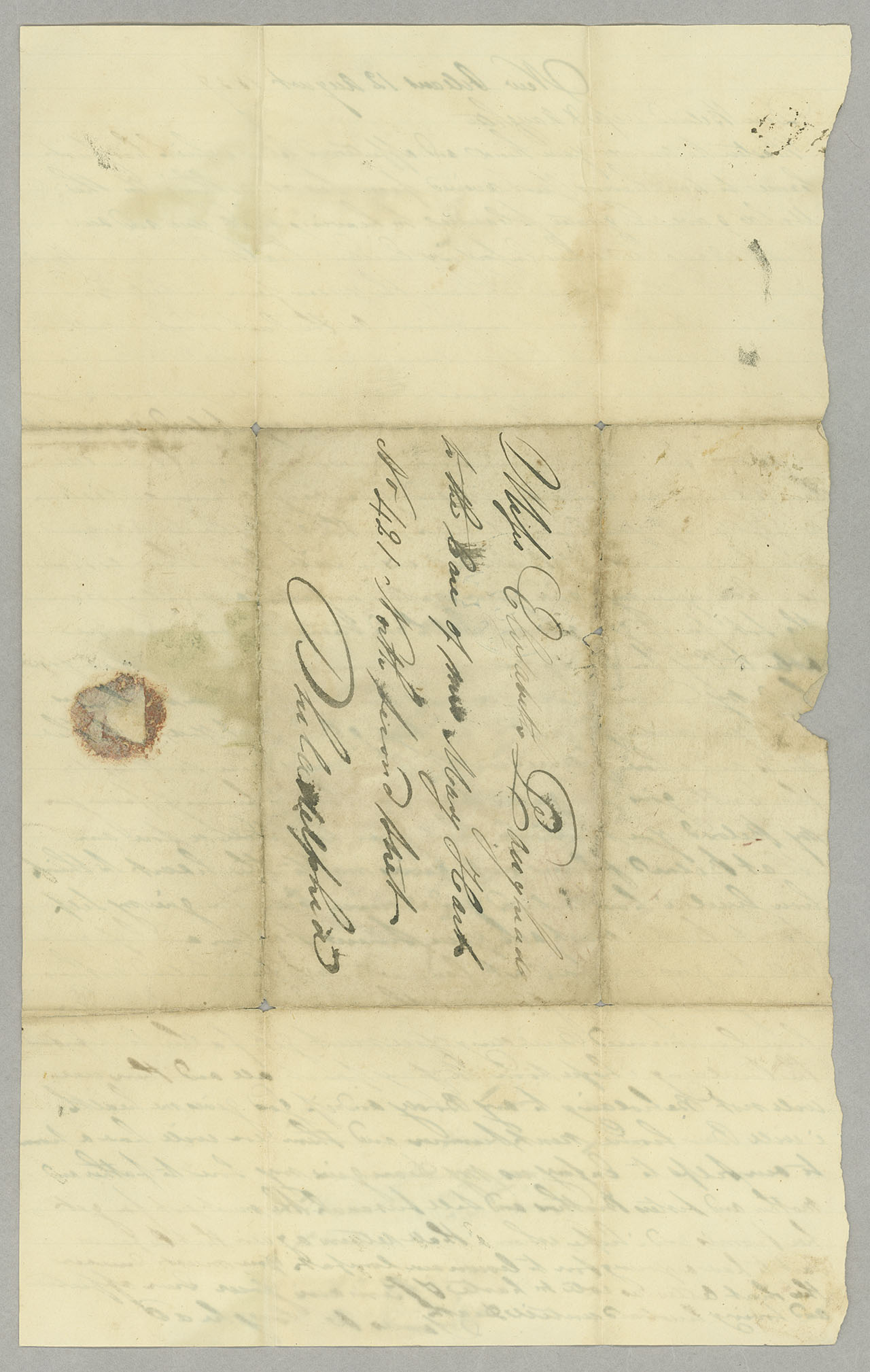 Letter, James A. Loughead, New Orleans, Louisiana, to Elizabeth Loughead, Philadelphia, Pennsylvania, Address Leaf