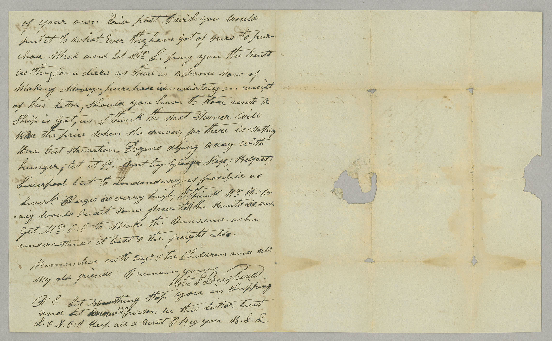 Letter, Rob[ert] L. Loughead, Londonderry, Ireland, to Capt. James A. Loughead, Camden, New Jersey, Pages 2-3
