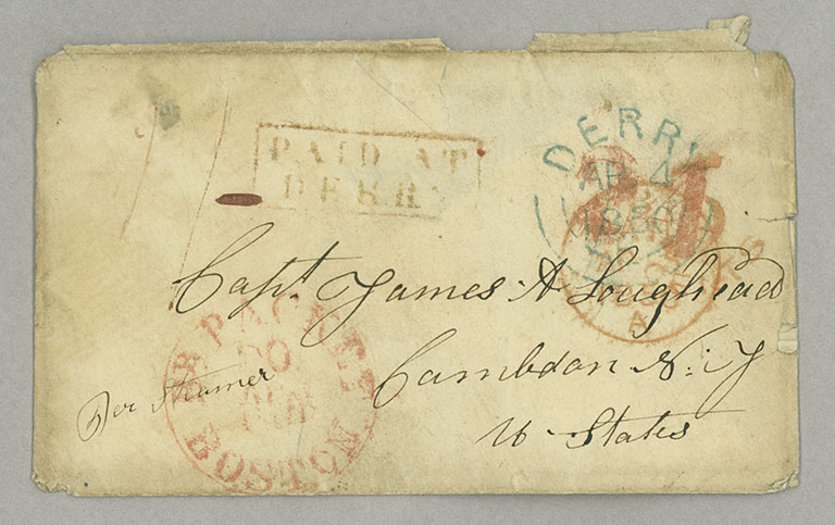 Letter, Rob[ert] L. Loughead, Londonderry, Ireland, to Capt. James A. Loughead, Camden, New Jersey, Envelope, Side 1