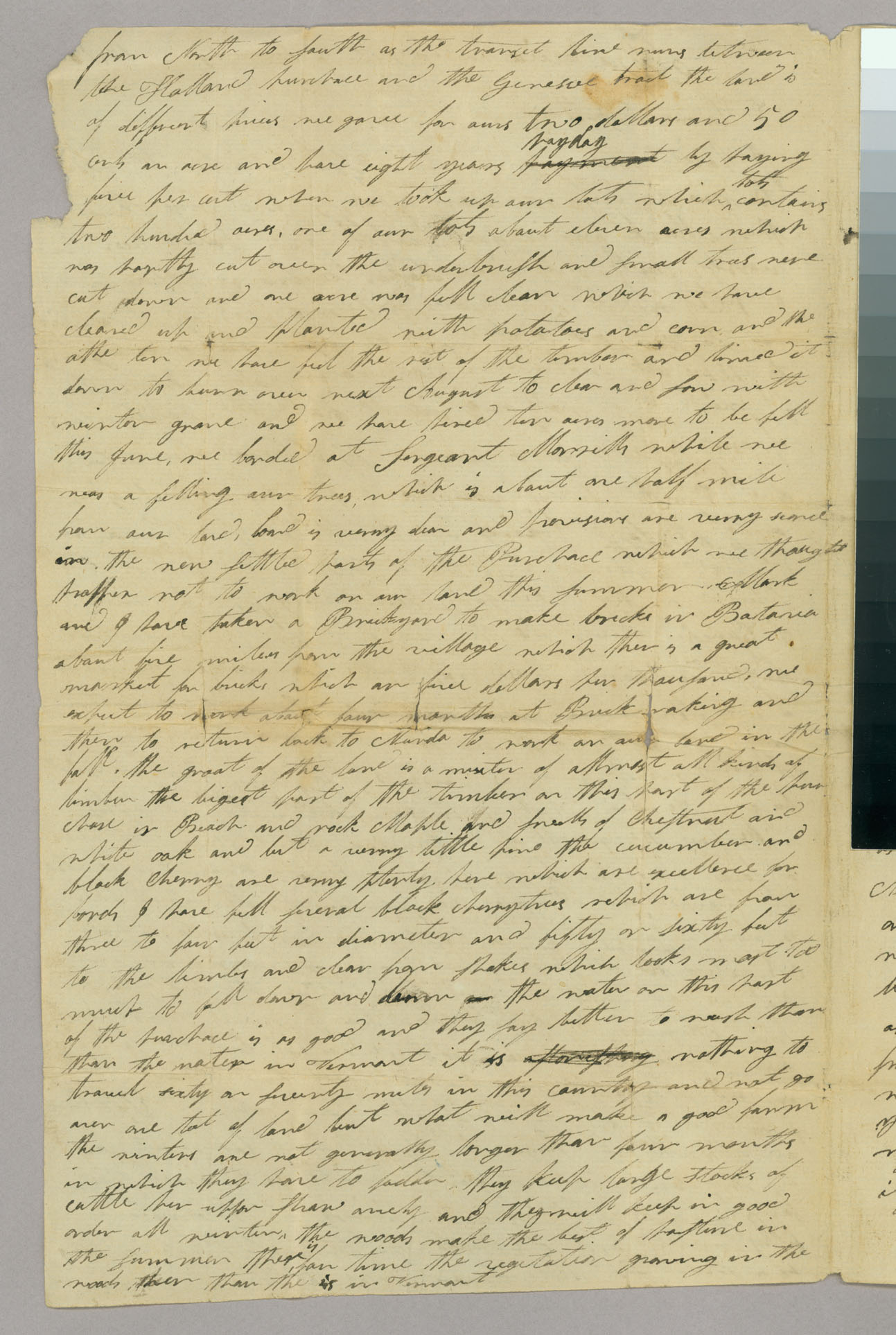 Letter, Ben[jamin] Blanchard, Batavia, New York, to Capt Abel Blanchard, Peacham, Vermont, Page 2