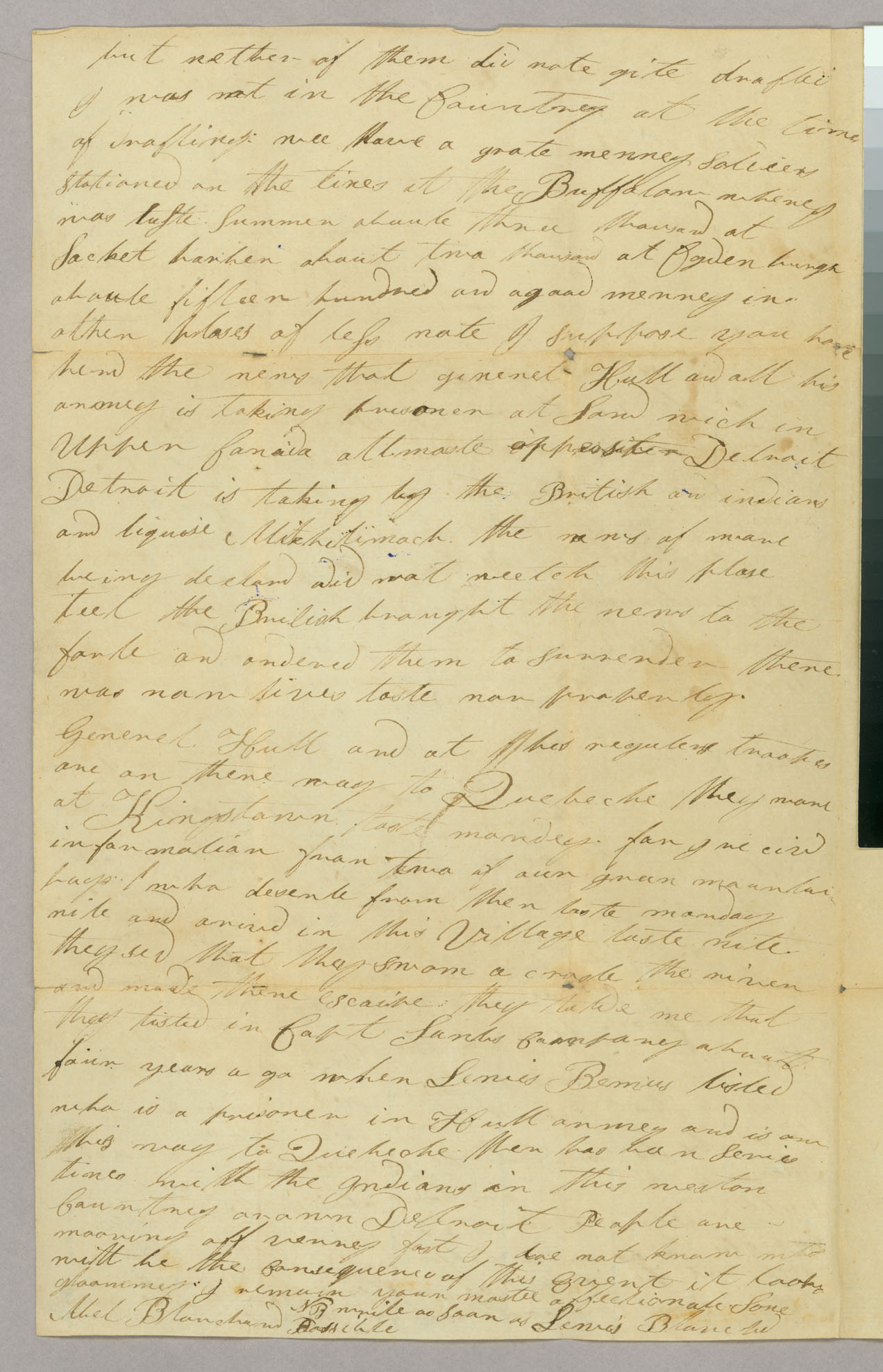 Letter, Lewis Blanchard, Utica, New York to Mr Capt Abel Blanchard, Peacham, Vermont, Page 2