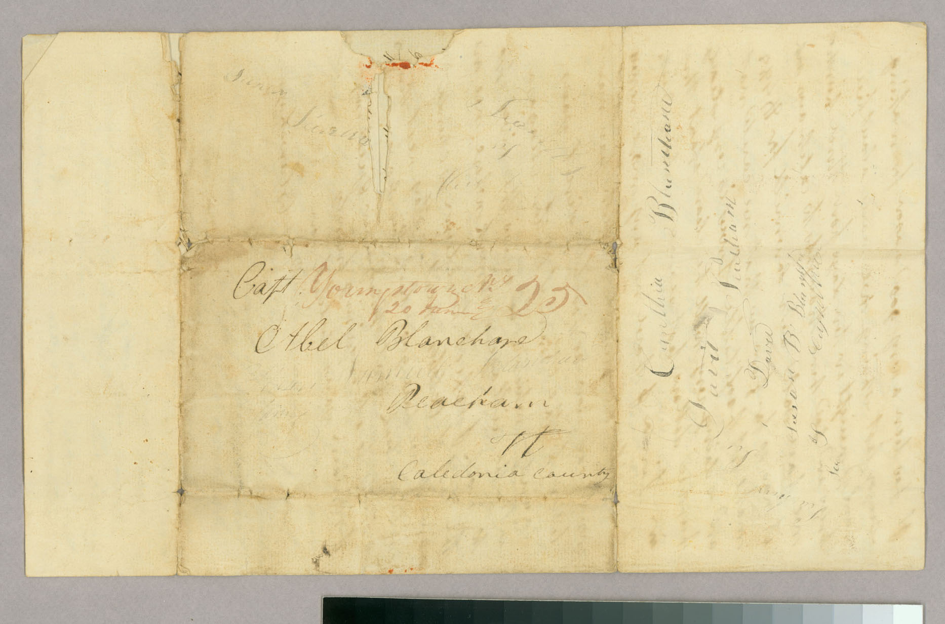 Letter, Benjamin Blanchard, Fort George, Upper Canada, to Capt Abel Blanchard, Peacham, Vermont, Address Leaf