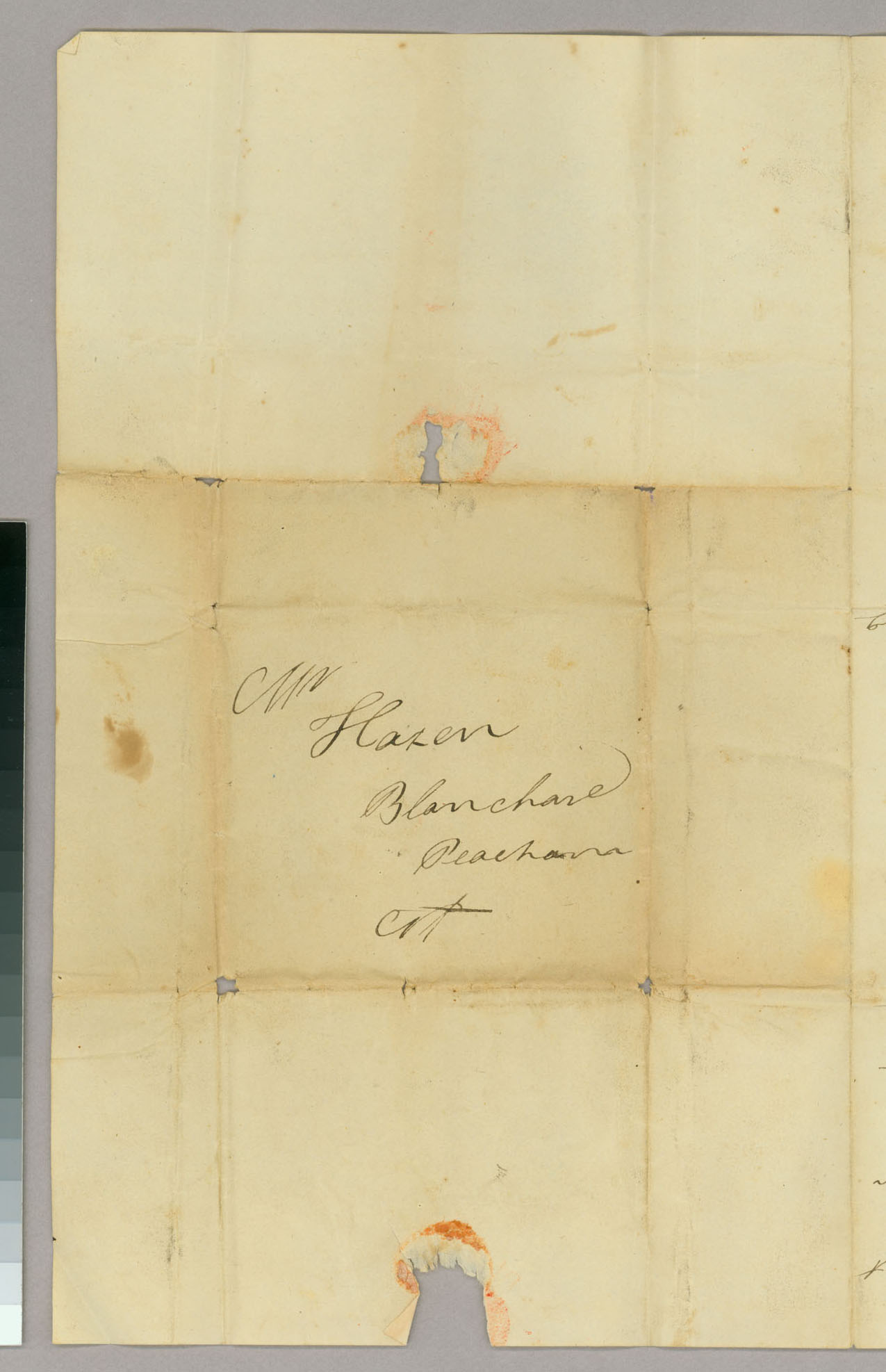 Letter, Benjamin Blanchard, Niagara, Upper Canada, to Hazen Blanchard, Peacham, Vermont, Address Leaf