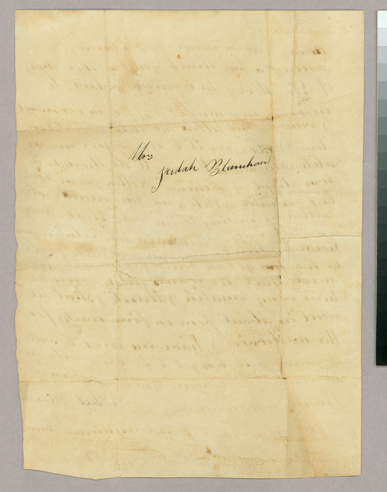 Letter, Abel Blanch[ard, Jr.], Preble, New York, to Judah [Judith] Blanchard, Peacham, Vermont, Address Leaf