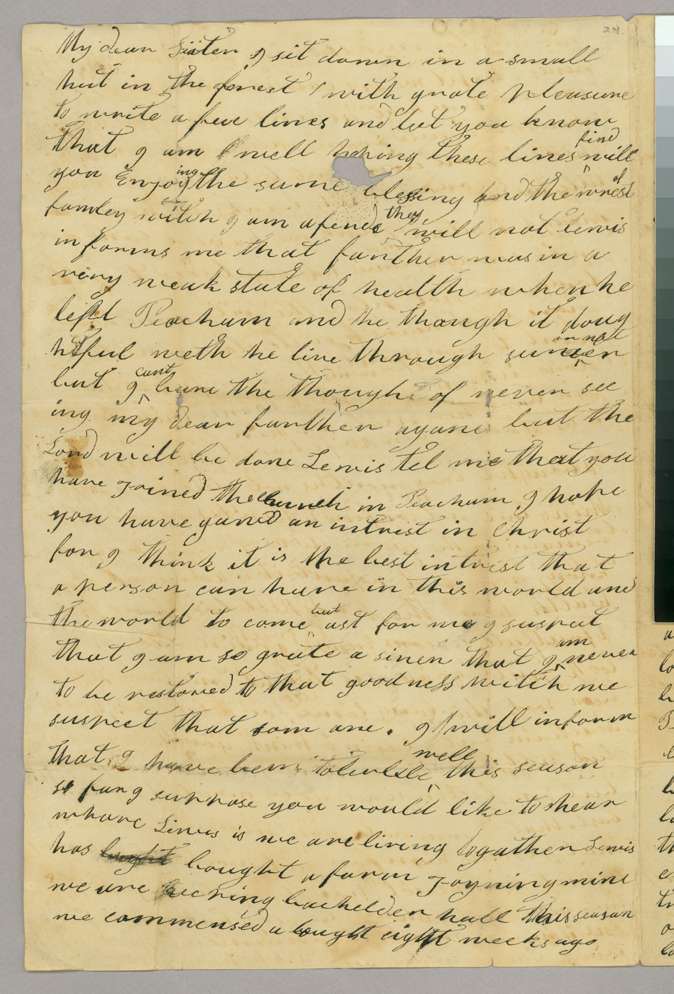 Letter, Abel Blanchard [Jr.], Centerville, New York, to Judith Blanchard, Peacham, Vermont, Page 1