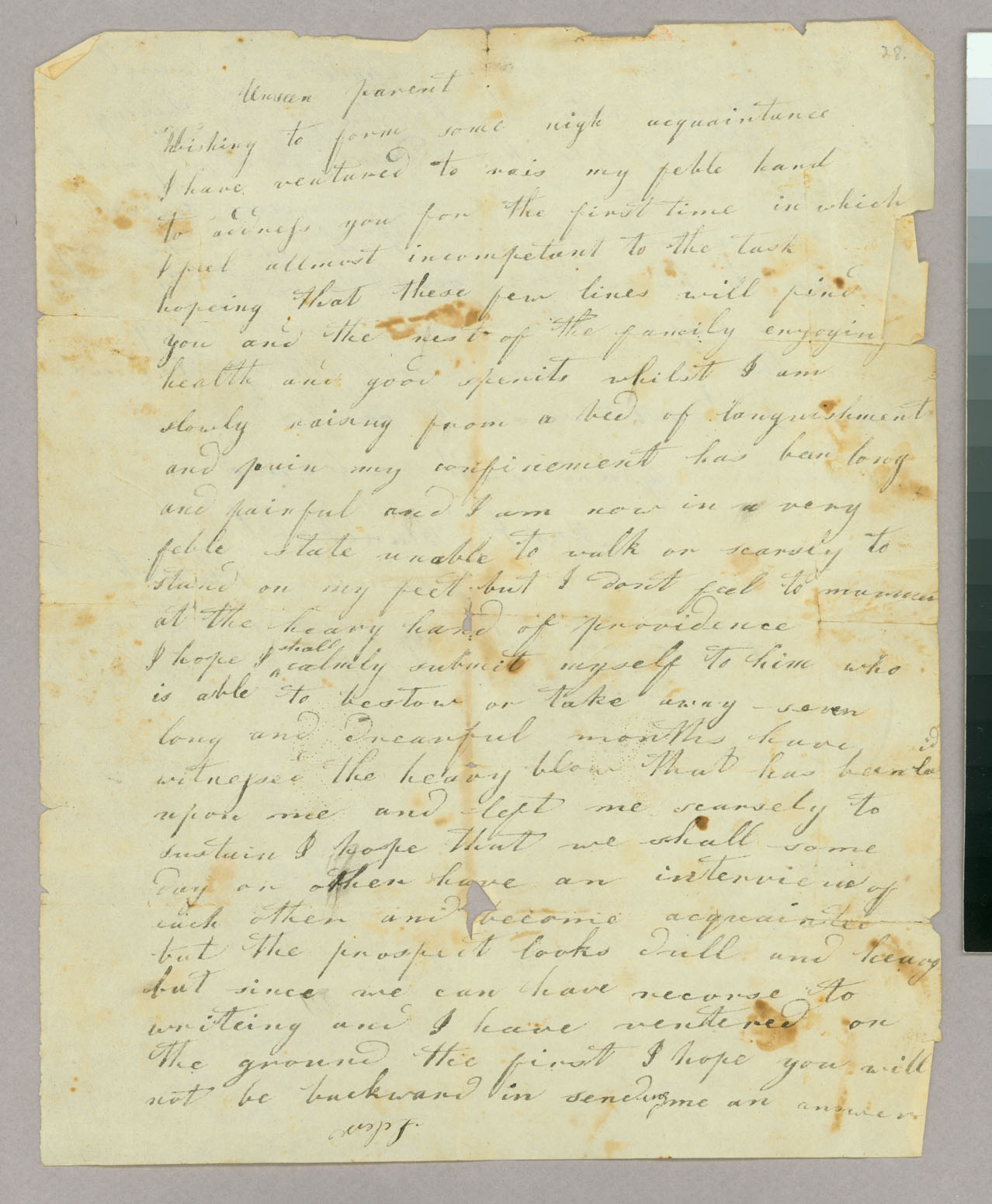 Letter, Jerusha Blanchard, n.p., to Mrs E[lizabeth] Blanchard, Page 1
