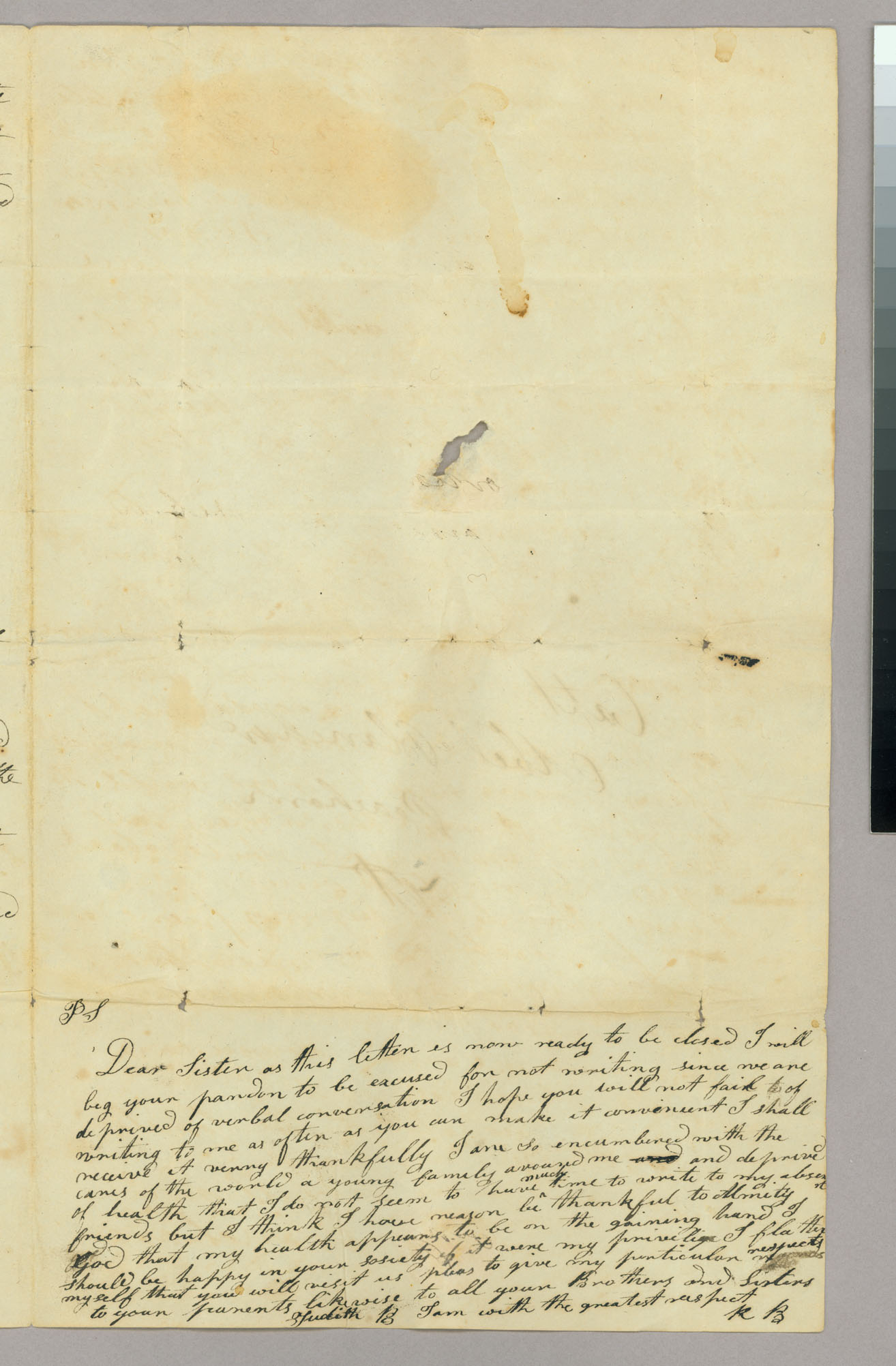 Letter, Benj[amin] Blanchard and R[uhanna] B[lanchard], Centerville, New York, to Capt Abel Blanchard and Judith B[lanchard], Peacham, Vermont, Page 3