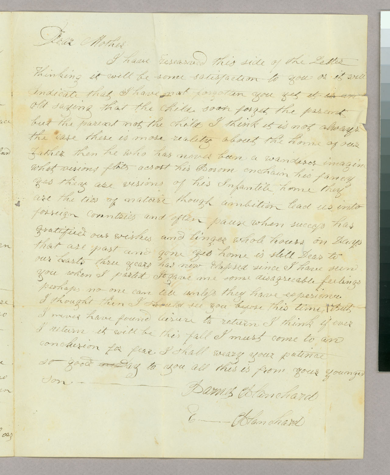 Letter, Barnes Blanchard, Centerville, New York, to Hazen Blanchard and E[lizabeth] Blanchard, Peacham, Vermont, Page 3