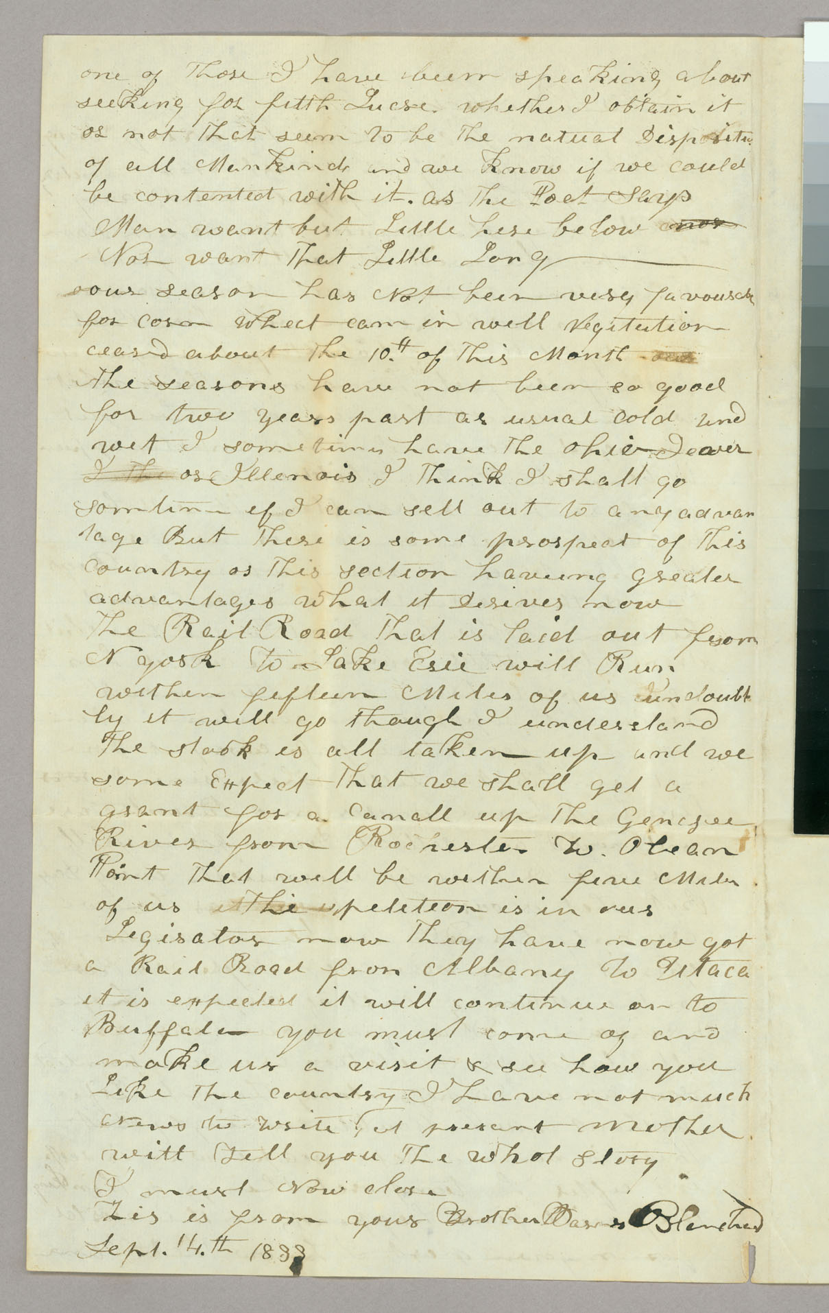 Letter, Barnes Blanchard, n.p., to Mr Hazen Blanchard, Peacham, Vermont, Page 2