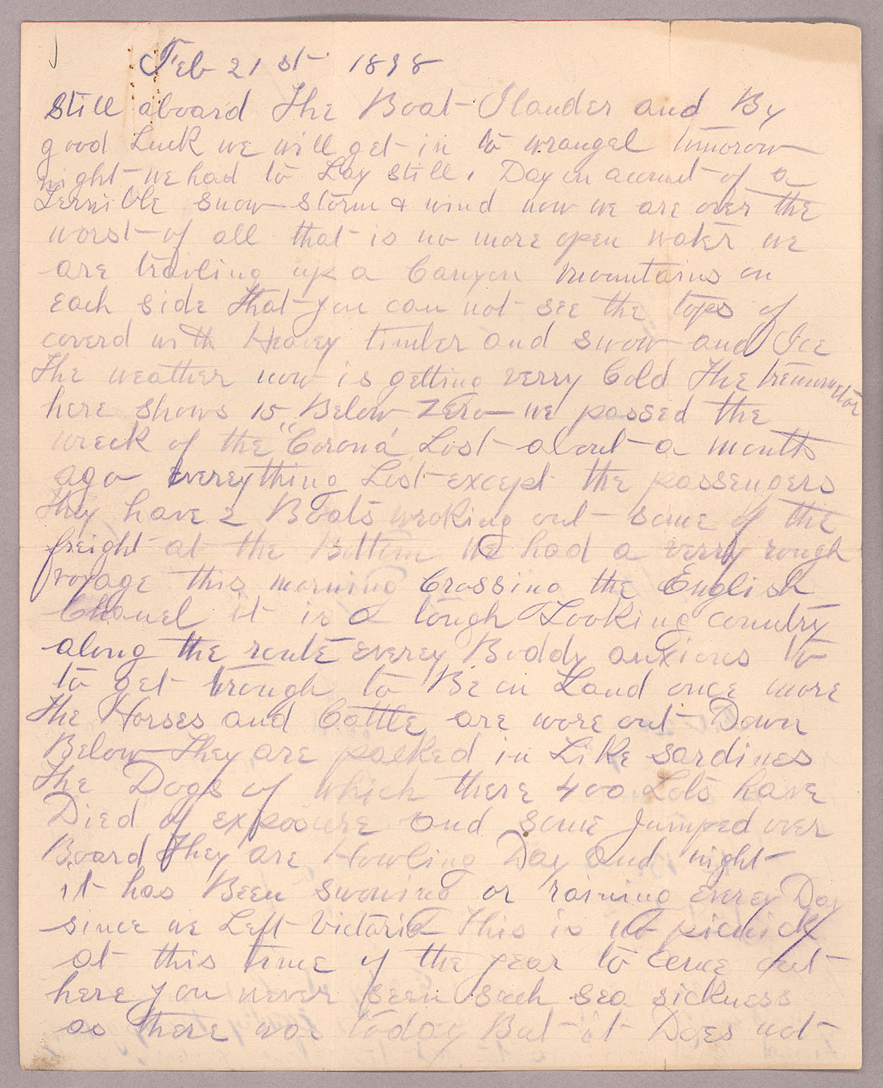Letter, John F. Delaney, en route to Fort Wrangell, Alaska, to Caroline D. Delaney, [Salt Lake City, Utah], Page 3