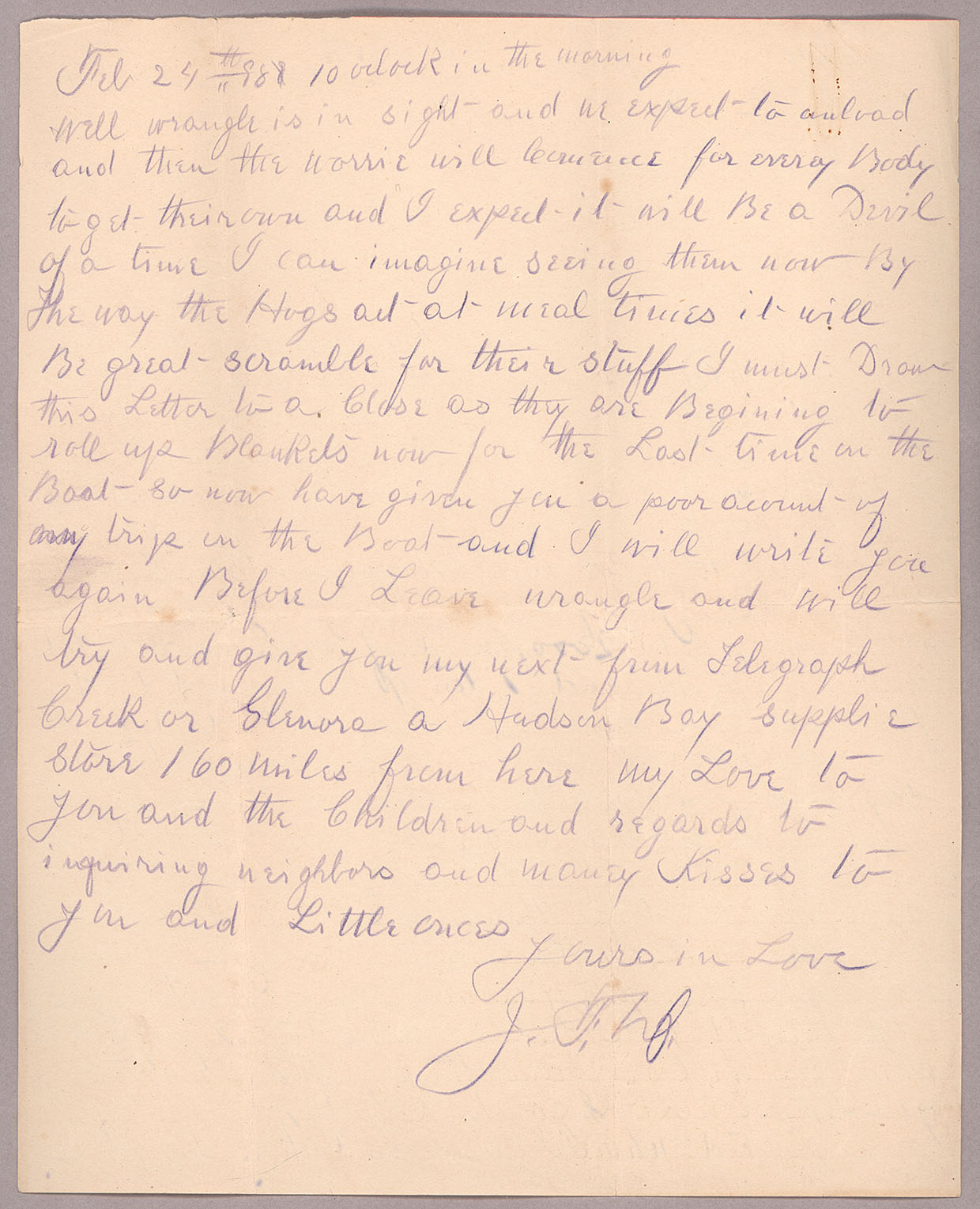 Letter, John F. Delaney, en route to Fort Wrangell, Alaska, to Caroline D. Delaney, [Salt Lake City, Utah], Page 6