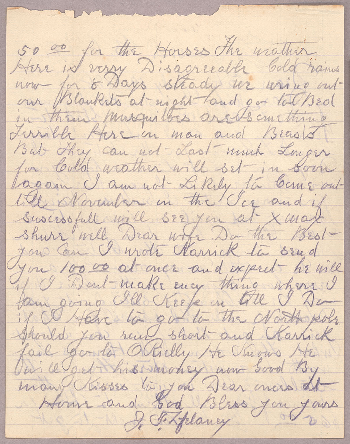 Letter, John F. Delaney, Dease Lake, British Columbia, to Caroline D. Delaney, [Salt Lake City, Utah], Page 2