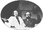 Black and white photograph of of Oliverio Girondo, with wife and fellow author Norah Lange.