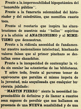First column of editorial by Girondo.