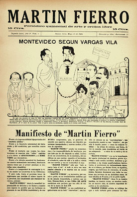 Front page of Martín Fierro, issue nombre 4.