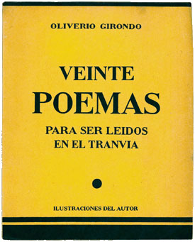Cover of the 1922 edition of Viente poemas para ser leídos en el tranvía.