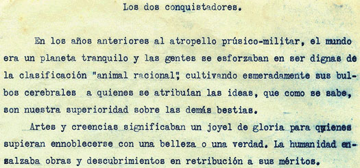Detail of the first paragraph from the typed manuscript.
