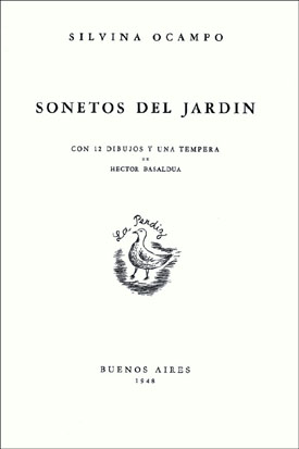 Scan of the title page from the 1948 edition of Sonetos del jardin.
