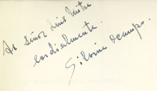 Inscription and signature.