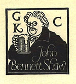 Bookplate from John Bennett Shaw's G. K. Chesterton Collection.