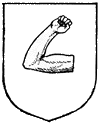 arm embowed, upper part in fess