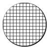 a circle with an all-over cross-hatch pattern, horizontal and verical lines