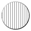 a circle with an all-over vertical lines pattern