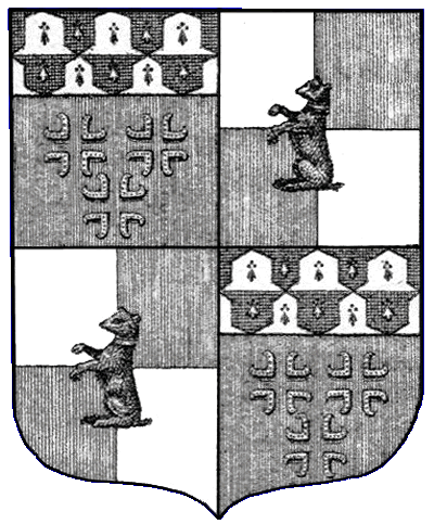 Arms of Robert John Verney, isolated from his bookplate.