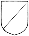 shield divided into two sections by a diagonal line, bottom left to top right