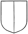 shield divided into two sections by a vertical line