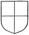 shield divided into four sections by a horizontal line and a vertical line