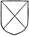 shield divided into four sections by two diagonal lines