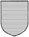 a shield with an all over pattern of horizontal lines