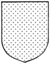 a shield with an all over pattern of dots
