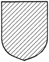 a shield with an all over pattern of diagonal lines, bottom left up to top right