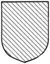 a shield with an all over pattern of diagonal lines, top left down to bottom right