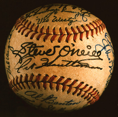 1947 Detroit Tigers Team Signed Official American League Baseball With 30  Sigs